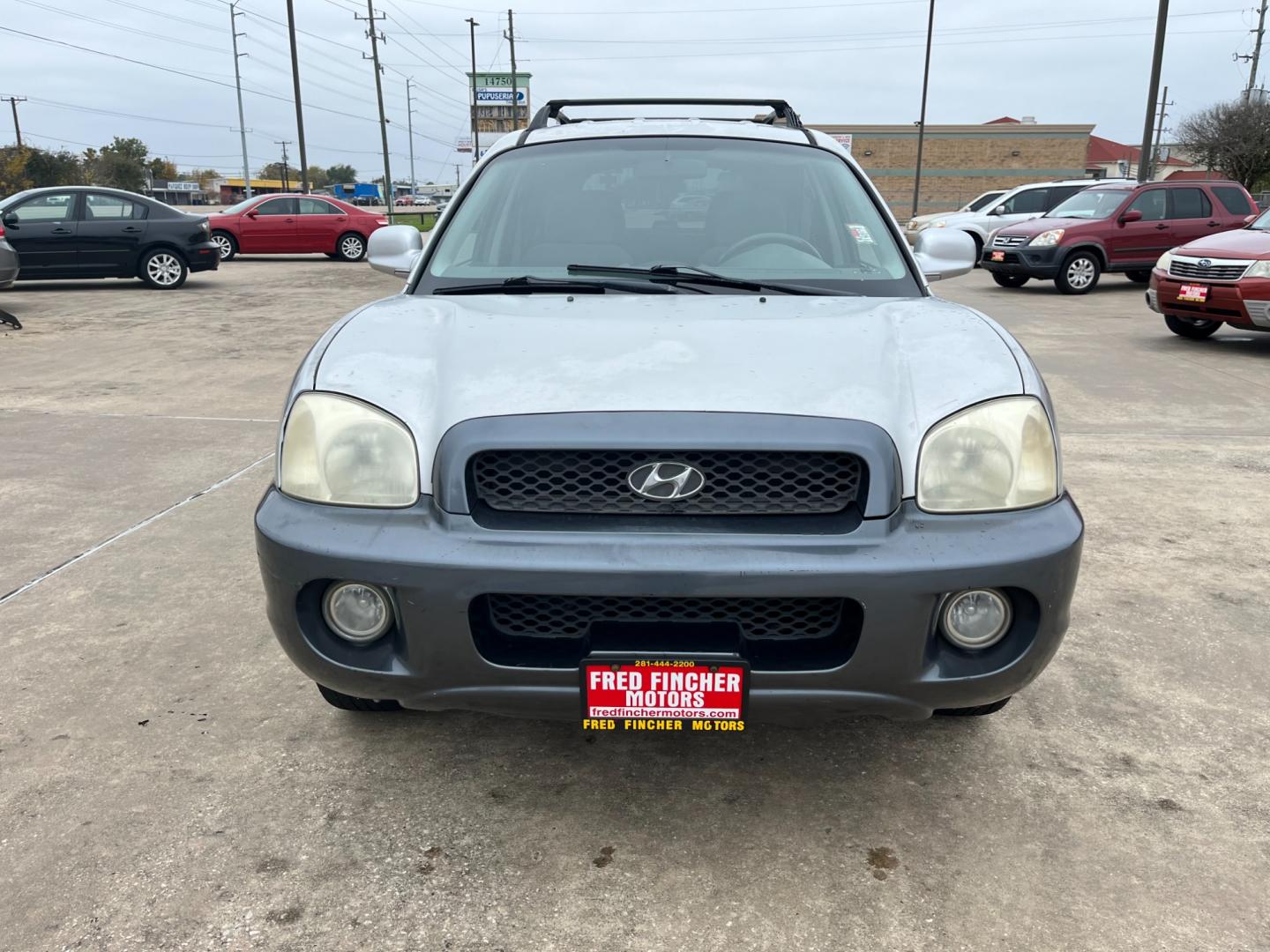 2003 SILVER /gray Hyundai Santa Fe GLS (KM8SC13D53U) with an 2.7L V6 DOHC 24V engine, 4-Speed Automatic Overdrive transmission, located at 14700 Tomball Parkway 249, Houston, TX, 77086, (281) 444-2200, 29.928619, -95.504074 - Photo#1